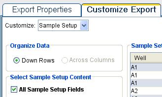 7 Chapter 7 Export and Report Results Export data 3. In the toolbar, click (Export) to open the Export Data screen, then select the Export Properties tab. 4.