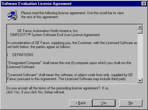 Click Yes to agree to the licensing terms.