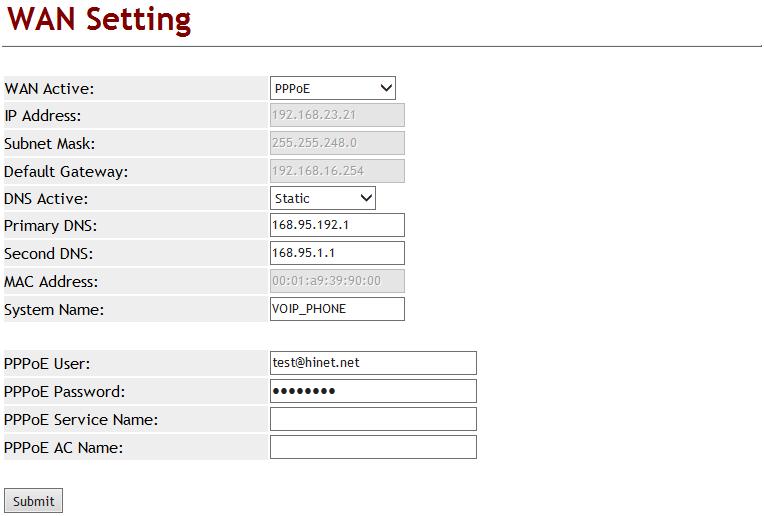 (Figure 3) Step 2: In [System Status] web page, User can view [WAN] port network status
