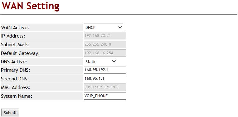 Example 2: DHCP Gateway ARP Check Period Step 1: In [WAN