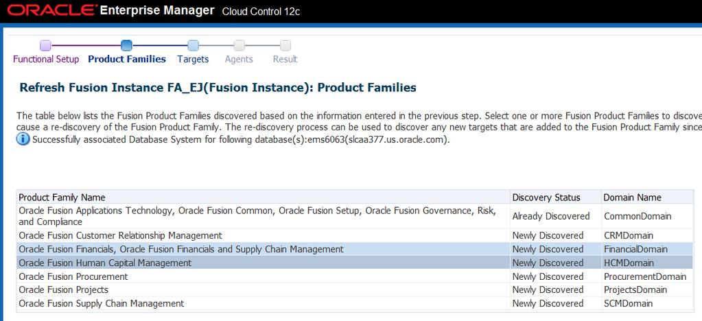 The second step is to select the Product Families to be added or altered.