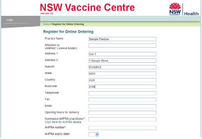 button, otherwise contact the NSW Vaccine Centre on 1300 656 132. Relevant immunisation provider details will be displayed.