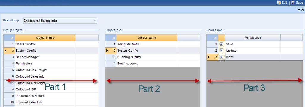 SMS Live Operation Manual o Part 2 : Object information: upon select one group object, this will list all forms that associated with current operation group.