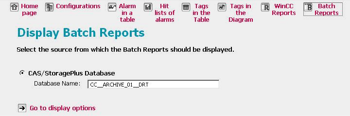 StoragePlus Web Viewer 5.3 Displaying Data Displaying BATCH reports 1.