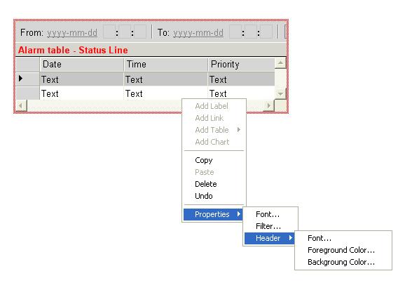 StoragePlus View Editor 4.4 View Components Menu command Text Link Function Defines the text. Enter a text in the "Text" dialog.