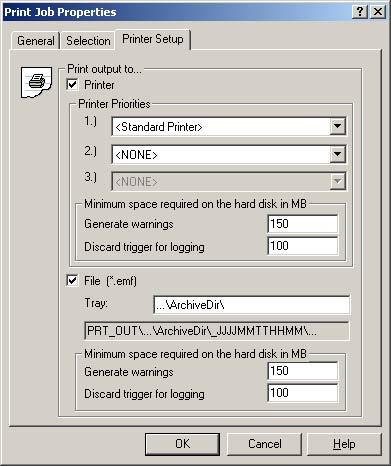 StoragePlus View Editor 4.5 Configuration of WinCC Components 4. Switch to the "Printer Specification" tab. Select the print to file option. 5. Type a name in the "Storage" input field.