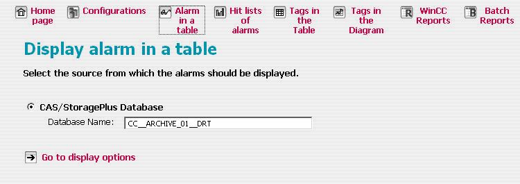 StoragePlus Web Viewer 5.3 Displaying Data Displaying archived alarms 1.