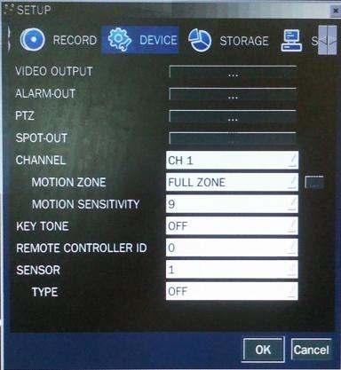 Figure 3.3.2. Schedule recording setup screen 3-4. Setup Device Mode Press the SETUP button and enter the password. Select DEVICE icon and press SEL button to enter the setup menu item.