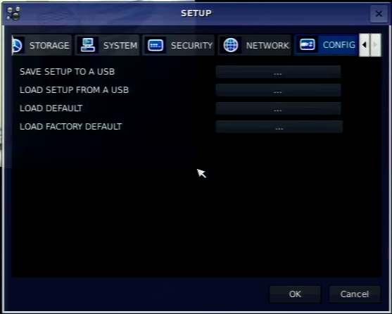 8.7. Network setup screen Network Stream 3-9. Setup - CONFIG Mode Press the SETUP button and select CONFIG icon. Then, the config menu is displayed as picture below.