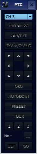 Figure 5.1. PTZ Control Screen Adjust the zoom(mouse Wheel Down or Up/Down button of the remote control)/focus(mouse Wheel Up or Left/Right button of the remote control)position.