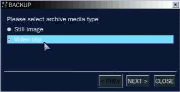 3. Once you select the media, the system will start to archive the data to the selected media. Figure 6.2.1.