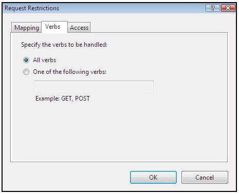 In the Specify the verbs are to be handled field, select the All verbs option. 13.