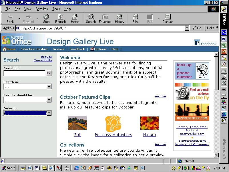 INSERTING IMAGES You have a choice of inserting pictures and images you have previously saved or choosing an image from the Microsoft Clip Gallery.