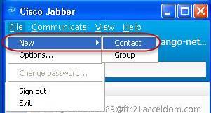 Jabber Client Contacts When adding Jabber client Contacts, be sure the contact is formatted properly.