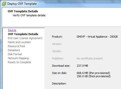 the OVA file to import in the Deploy from a file or URL field.