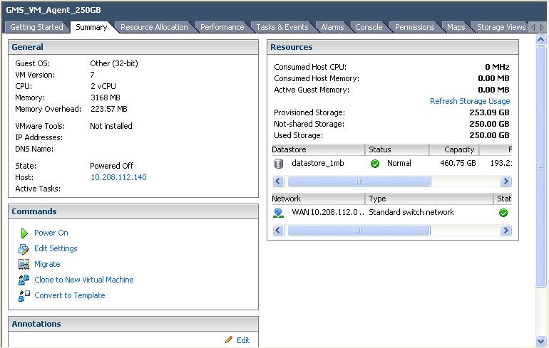 When using vsphere with vcenter Server, the Migrate and Clone commands are also available.