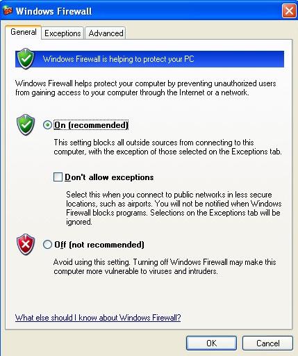Setup 2. Software Configuration 2.1.2 Disabling the Firewall This section describes how to disable the firewall.