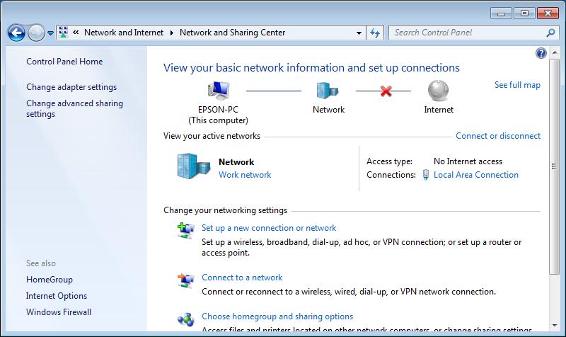 network driver after installing the EPSON RC+ 7.0. (1) Open the Windows Control Panel.