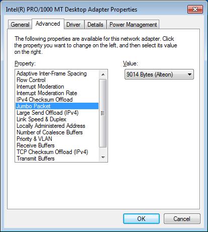 Setup 2. Software Configuration 2.2.3 Jumbo Frame Setting (1) Display the network adapter property and click the <Configure> button.