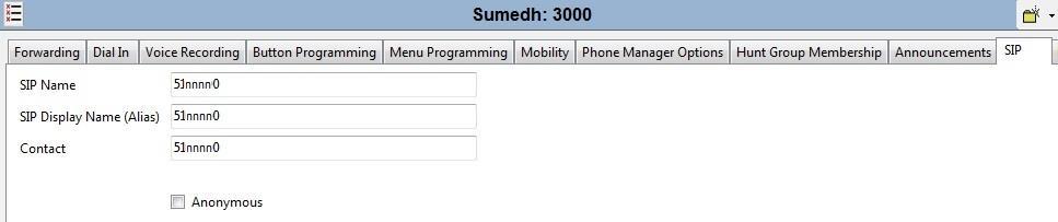 The values entered for the SIP Name and Contact fields are used as the user part of the SIP URI in the From header for outgoing SIP trunk calls.