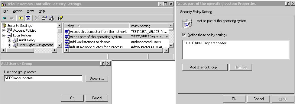 Setting Up Microsoft Windows Impersonation Windows 2008: Select Start, Programs, Administrative tools, Local Security Policy. 2. On the tree in the left pane, click the plus icon (+) next to Local Policies.