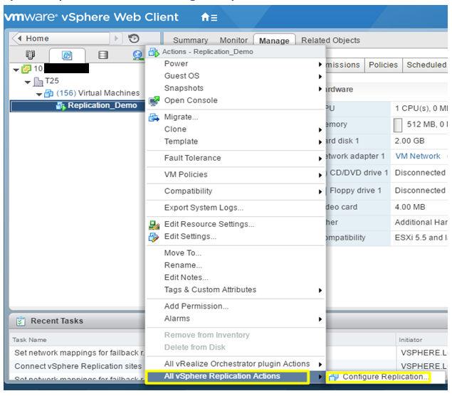 vcloud Air - Dedicated Disaster Recovery User's Guide 3 Right-click the virtual machine that you