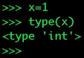 Types Everything in has an internal type Types are determined dynamically x = 1 x now has