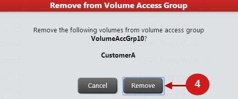 Click the Volumes tab. The Active Volumes window appears. 2. Click the check box next to the volume you want to remove.