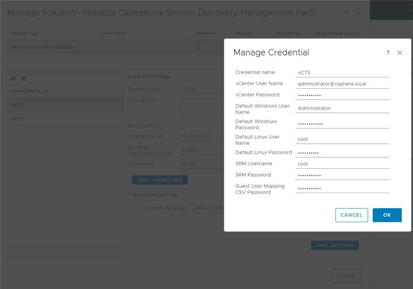 Configure the vrealize Operations Service Discovery Management Pack 3 When you configure the management pack, you can discover and retrieve application-related information running on each virtual