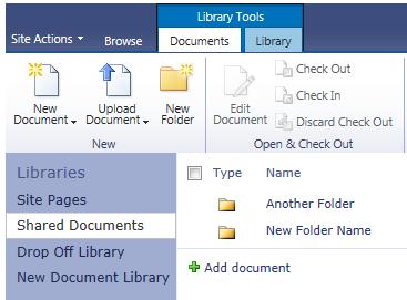 Click the Documents tab in Library Tools and select New Folder 3. Name the folder and click Save MyNewFolder 3.