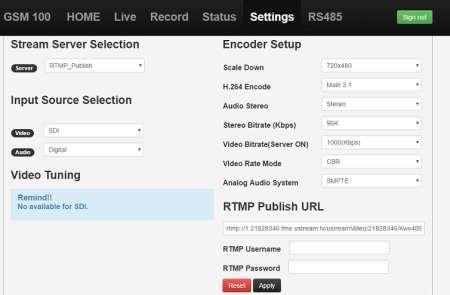 Figure 11 1. Select RTMP_Publish for the server entry 2.