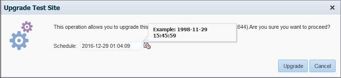 Chapter 4 Managing test sites for Oracle Policy Automation You can upgrade a test site to the latest available version without destroying the test site data.