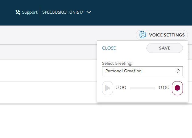 SET VOICEMAIL GREETING Spectrum Business voicemail is initially set up to use the Standard Greeting. The Standard Greeting can be replaced by recording a customized greeting.