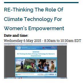 women and climate technology CTCN seeks to highlight