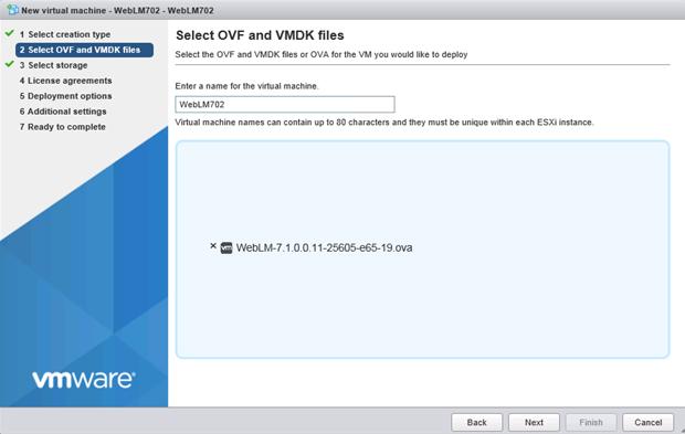 Avaya WebLM OVA deployment 6. Click Next. 7. Under Select storage, select a datastore location to store the WebLM virtual machine image.