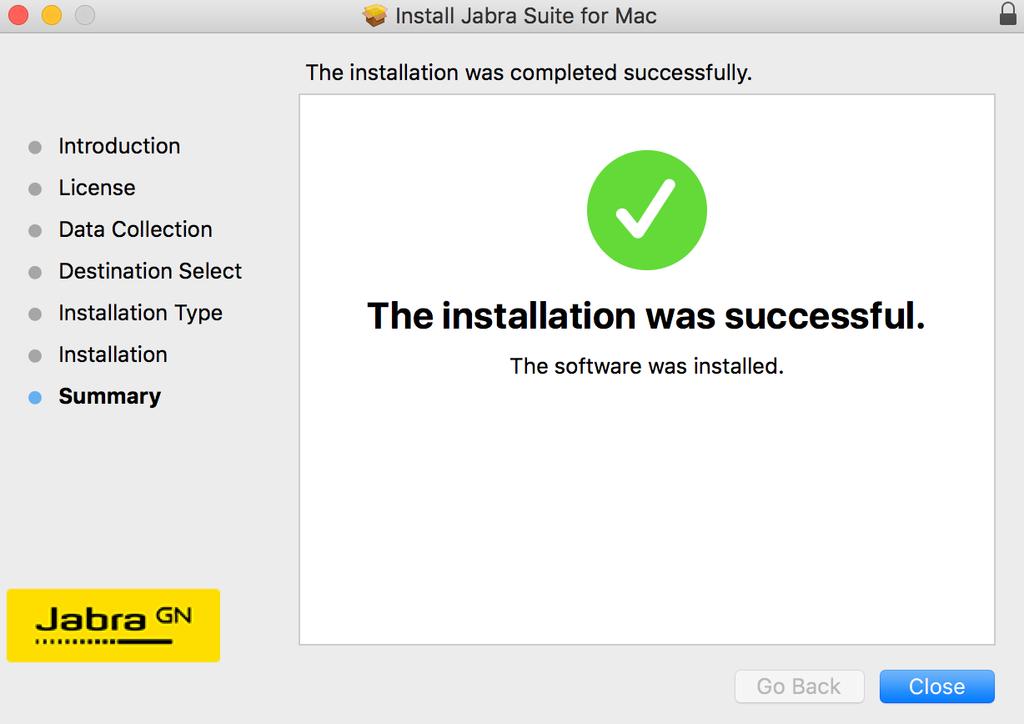 12. When installation is complete, the Summary page