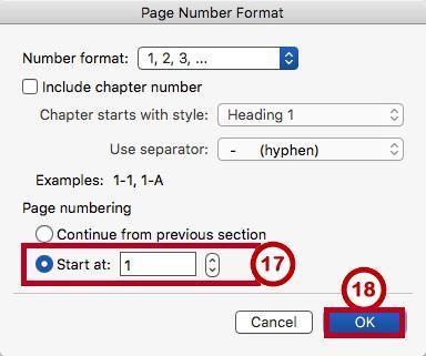 In the Header & Footer tab, click Page Number (See Figure 47). 16. Click Format Page Numbers (See Figure 47).