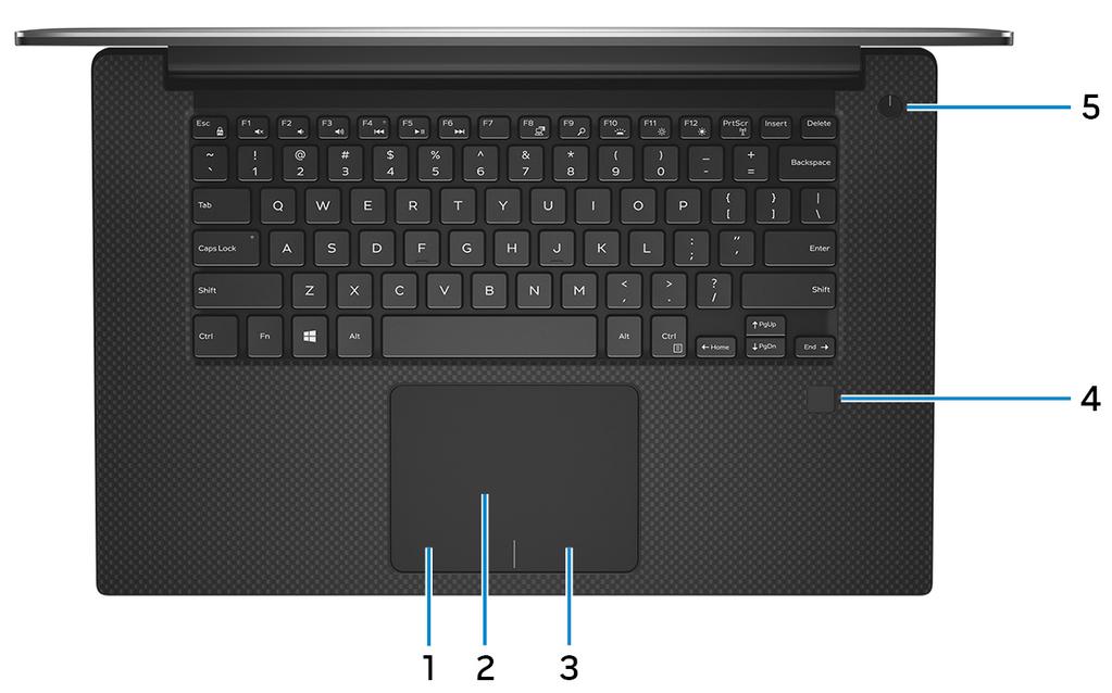 Base 1 Left-click area Press to left-click. 2 Touchpad Move your finger on the touchpad to move the mouse pointer. Tap to left-click and two finger tap to right-click.