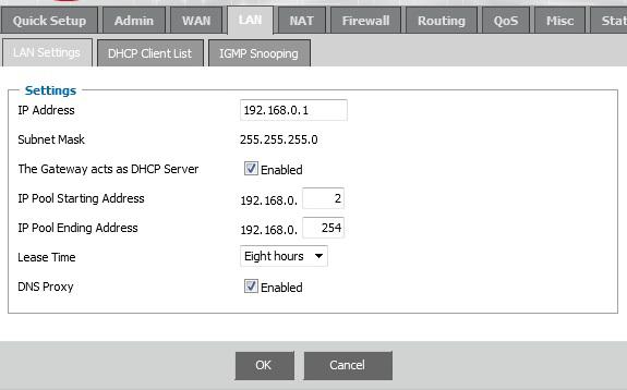 3.5 LAN 3.5.1 LAN Settings Configure the gateway address of the router.
