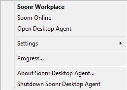 6 Initial Configuration After you've completed the installation of the Soonr Workplace Desktop Agent, as described in Section 4, you should familiarize yourself with the various features of the