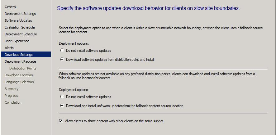 On the Download Settings page, we want to be sure that our clients get these malware definitions regardless