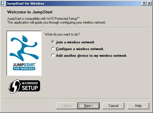 5.4 JumpStart for Wireless Jumpstart is an application for configuring the wireless network (Access Point/wireless router).