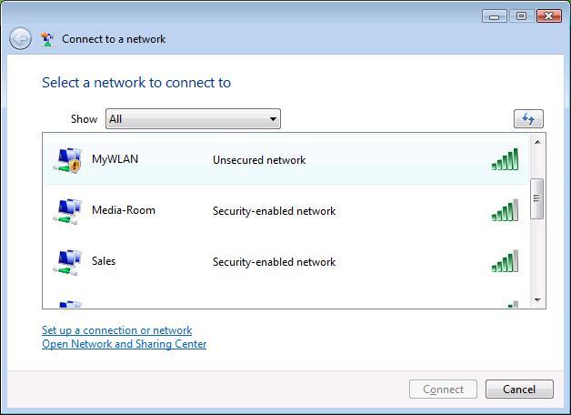 Step 5 : Select a network to