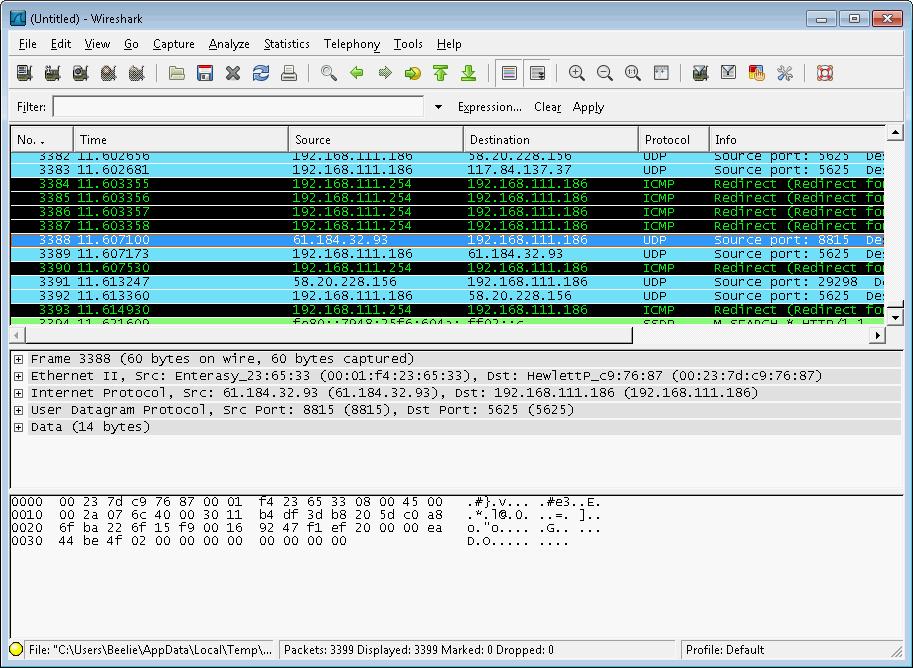 Screen Layout of Wireshark Menu Packet List The summary line, briefly describing what the packet is.