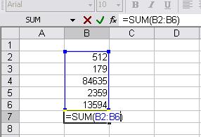 Common functions Sum adds the values in the specified range of cells