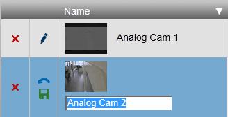 Cameras Page Removing Video Sources 1 Select a video source row. 2 Click the Delete button to the left of the video source thumbnail you want to delete. The Delete Camera dialog box appears.