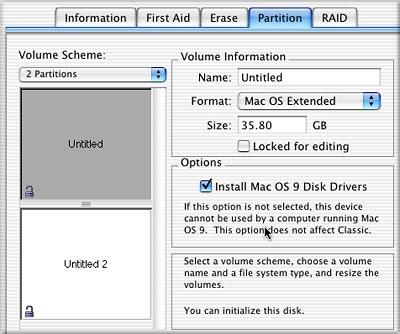 option for OS 9 drivers.