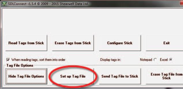Your tag manufacturer will supply this file for you when you purchase non-wysiwyg tags. Learn more about EID and tag formats on page 22 - EID Op ons To load a tag file onto your s ck reader: 1.