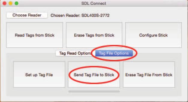 Working with tag files - Mac Select the tags you want to send to the s ck reader. 1.