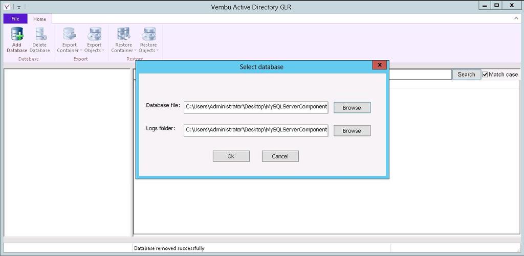 Steps to be followed to restore Active Directory data: Start Vembu Explorer for Active Directory server: